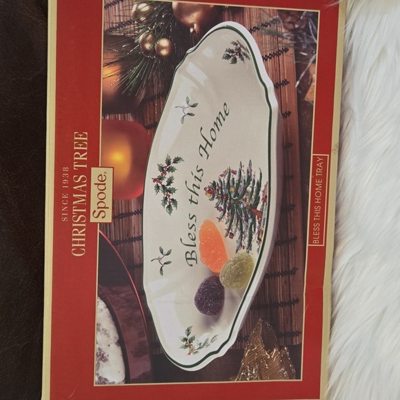 Spode Christmas Tree Bless This Home Tray - NWT - Picture 8 of 13